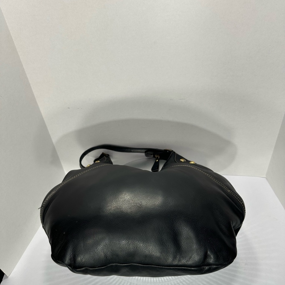 Michael rome vintage Black Leather Hobo Bag with Gold Accents pre owned - Picture 6 of 10